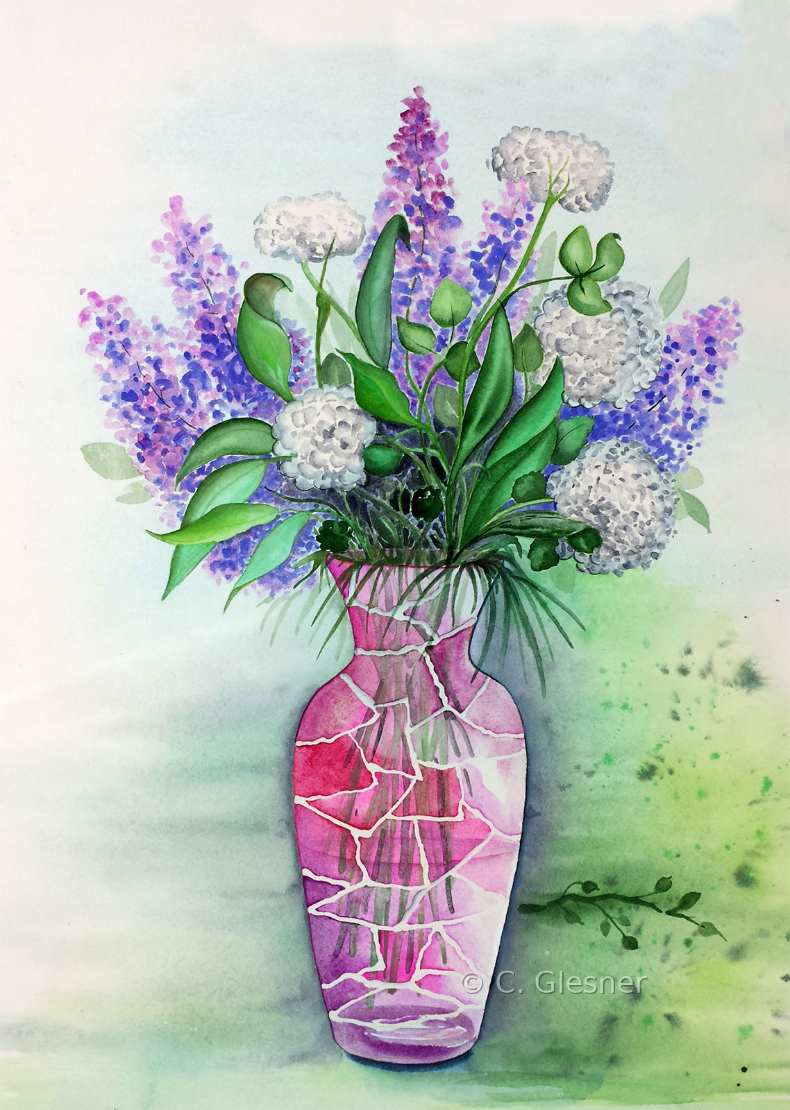 Vase, Aquarell