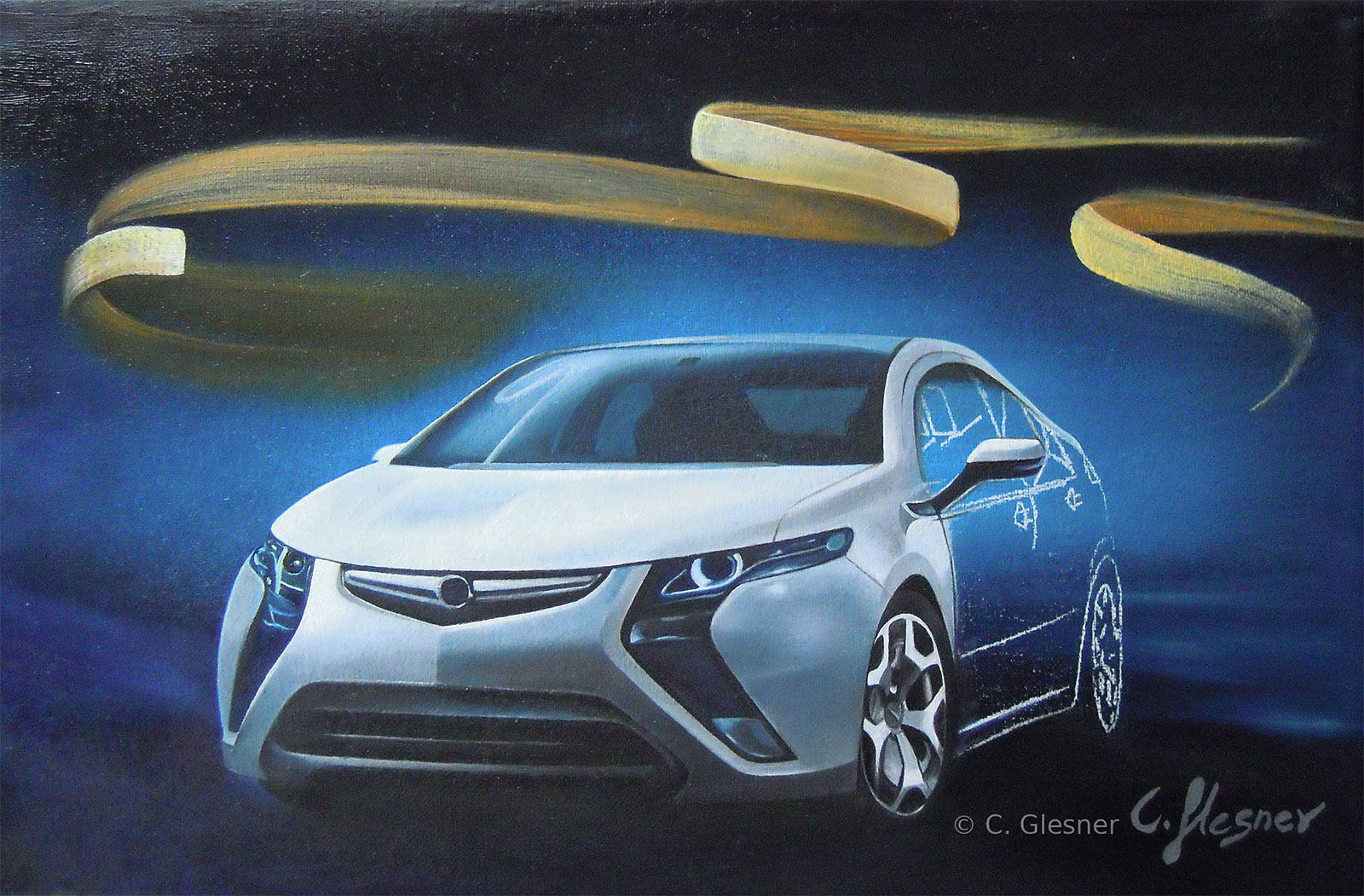 Ampera, Öl auf Leinwand, Auftragsmalerei