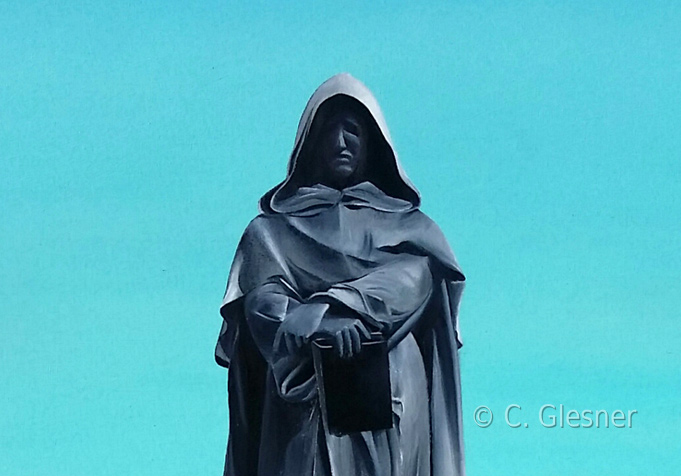 Giordano Bruno, Öl auf Leinwand, Ausschnitt