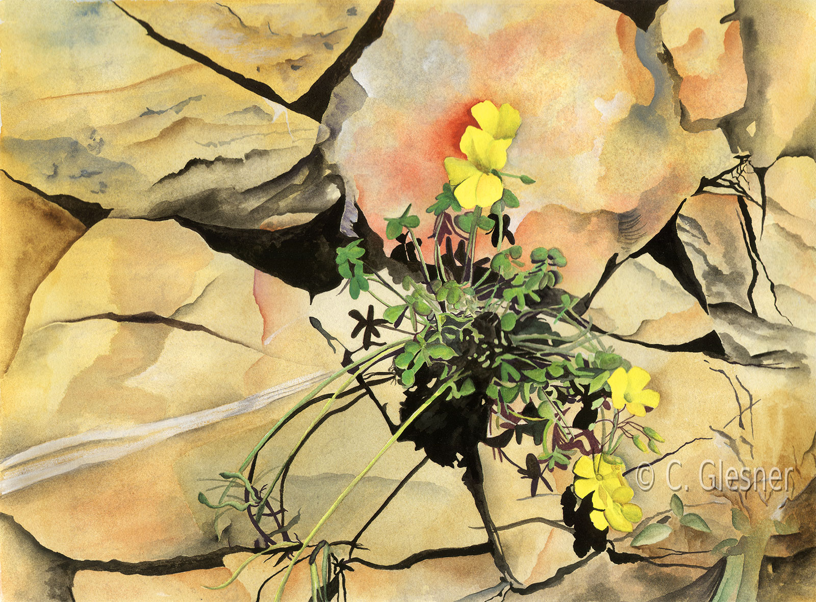 Spanische Mauer, Calpe, Aquarell